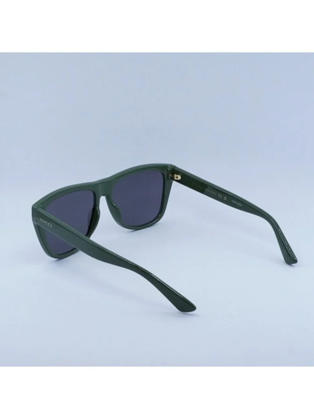 Sunglasses Gucci GG1345S 007 Sunglasses Green Square Frame, Grey Lenses